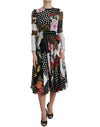 Rochie Dolce & Gabbana cu imprimeu leopard și motive florale multicolore