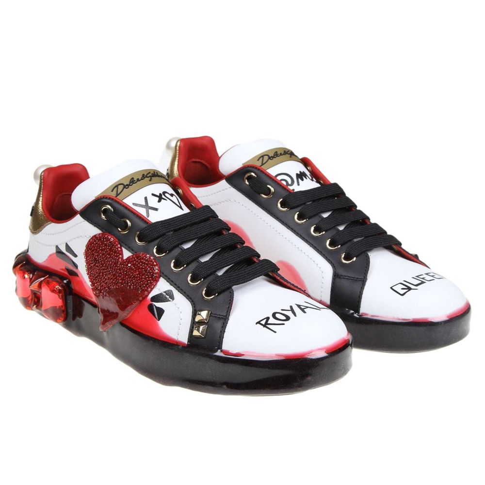 Dolce & Gabbana White Calfskin Women Sneaker