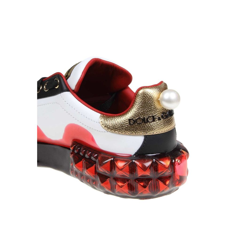 Dolce & Gabbana White Calfskin Women Sneaker
