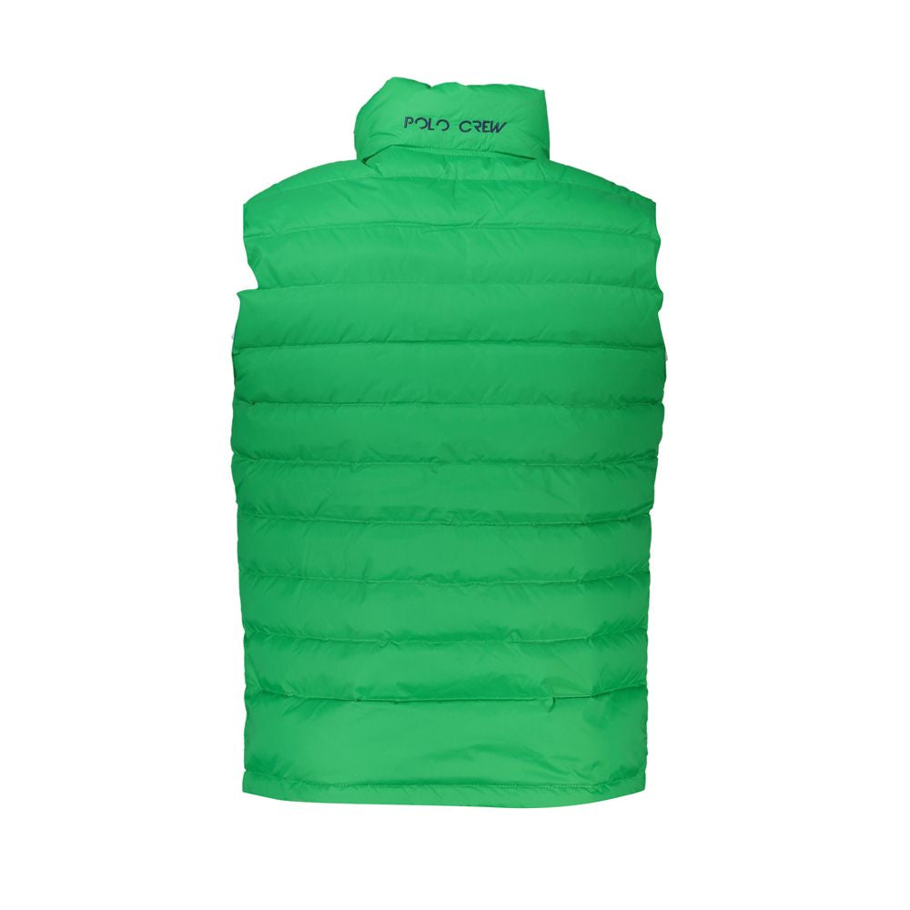 Jachetă elegantă fără mâneci La Martina verde cu broderie