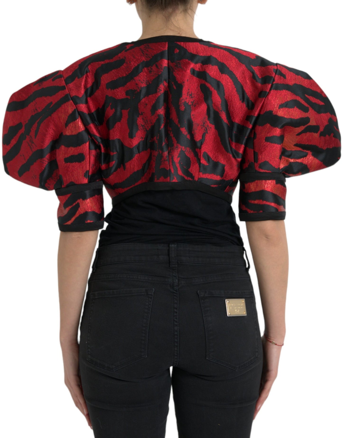 Dolce & Gabbana Jachetă scurtă cu model negru roșu