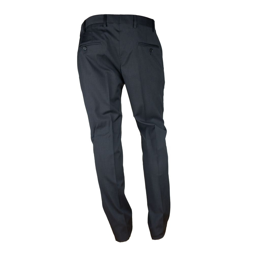 Costum bărbătesc negru din lână, fabricat în Italia