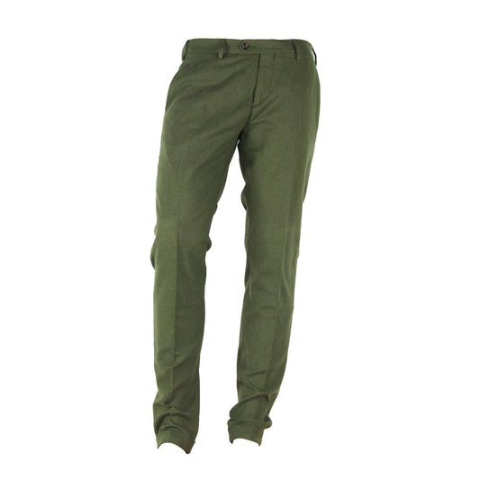 Made in Italy Green Cotton Men Pant