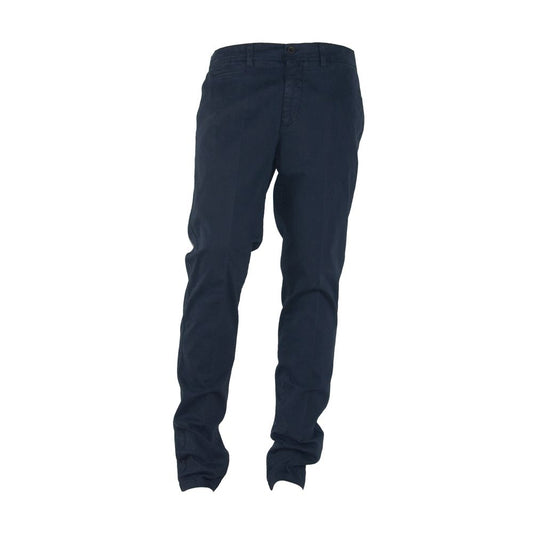 Made in Italy Blue Cotton Men's Trouser