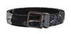 Dolce & Gabbana Black Cayman Linen Leather Belt