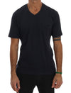 Daniele Alessandrini Blue Cotton V-neck T-Shirt