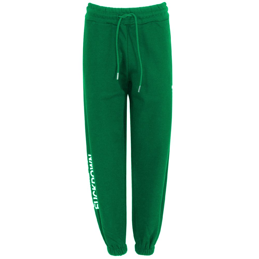 Pantaloni de trening verzi din bumbac Comme Des Fuckdown pentru femei