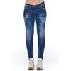 Frankie Morello Blue Cotton Women Jeans
