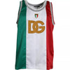 Bluză fără mâneci Dolce & Gabbana alb-verde cu steag italian
