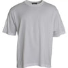 Tricou Dolce & Gabbana alb din bumbac cu guler rotund și mânecă scurtă