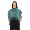 Alpha Studio Green Wool Women Poncho with Fringes