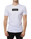 Tricou casual Dolce & Gabbana din bumbac alb cu aplicații DG