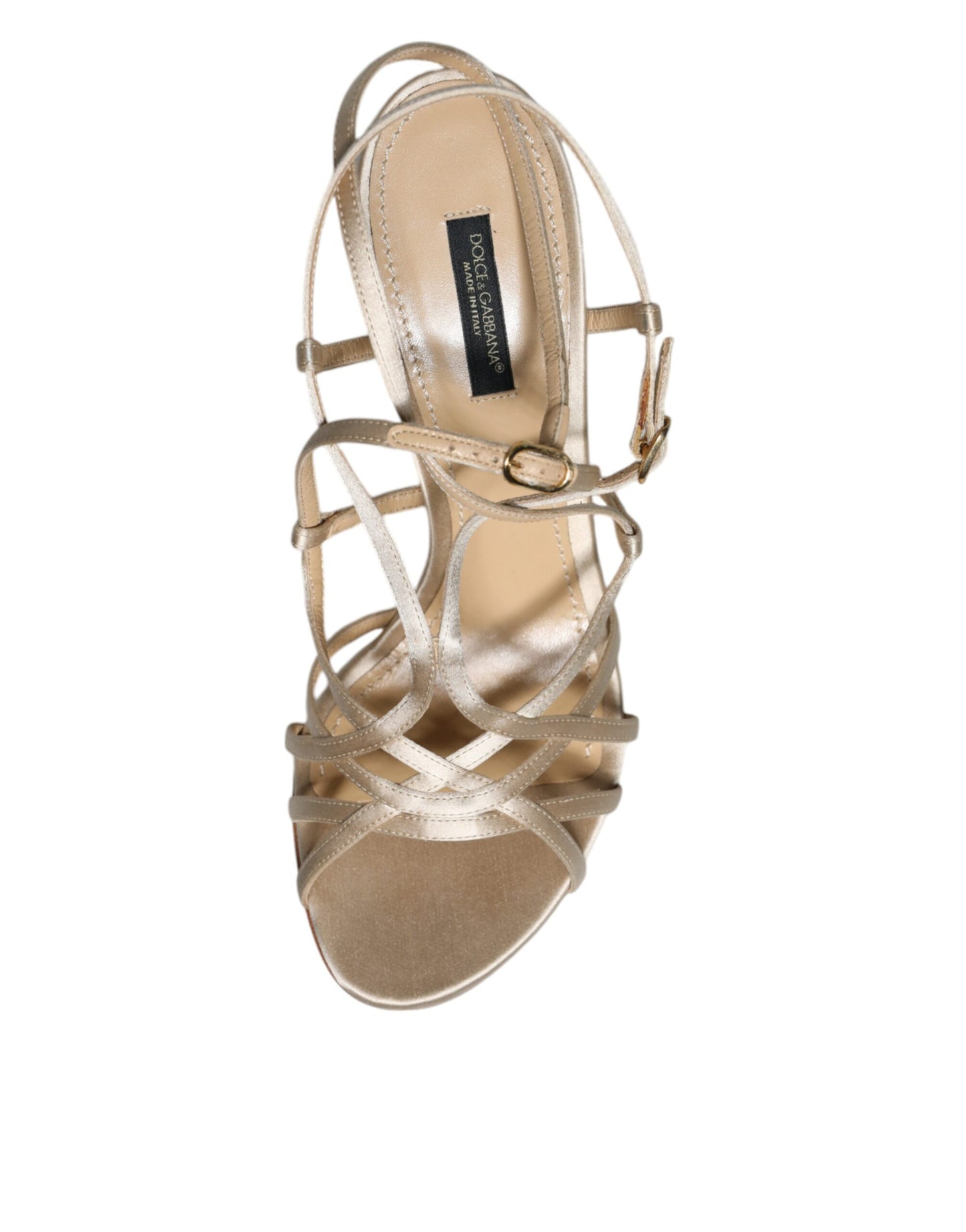 Sandale Dolce & Gabbana din piele bej cu toc stiletto