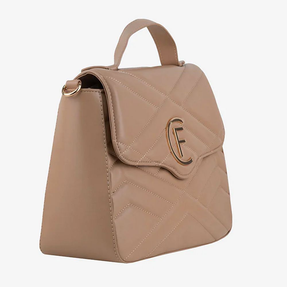 CRISTINAEFFE Geantă crossbody din piele artificială bej pentru femei