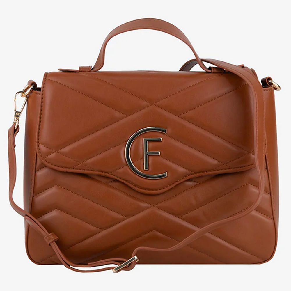 Geantă crossbody pentru femei din piele artificială maro CRISTINAEFFE