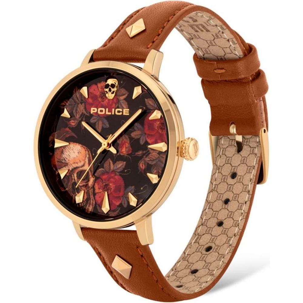 Police Brown Leather Dress Watch