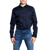 Cămașă albastră din bumbac Armani Exchange