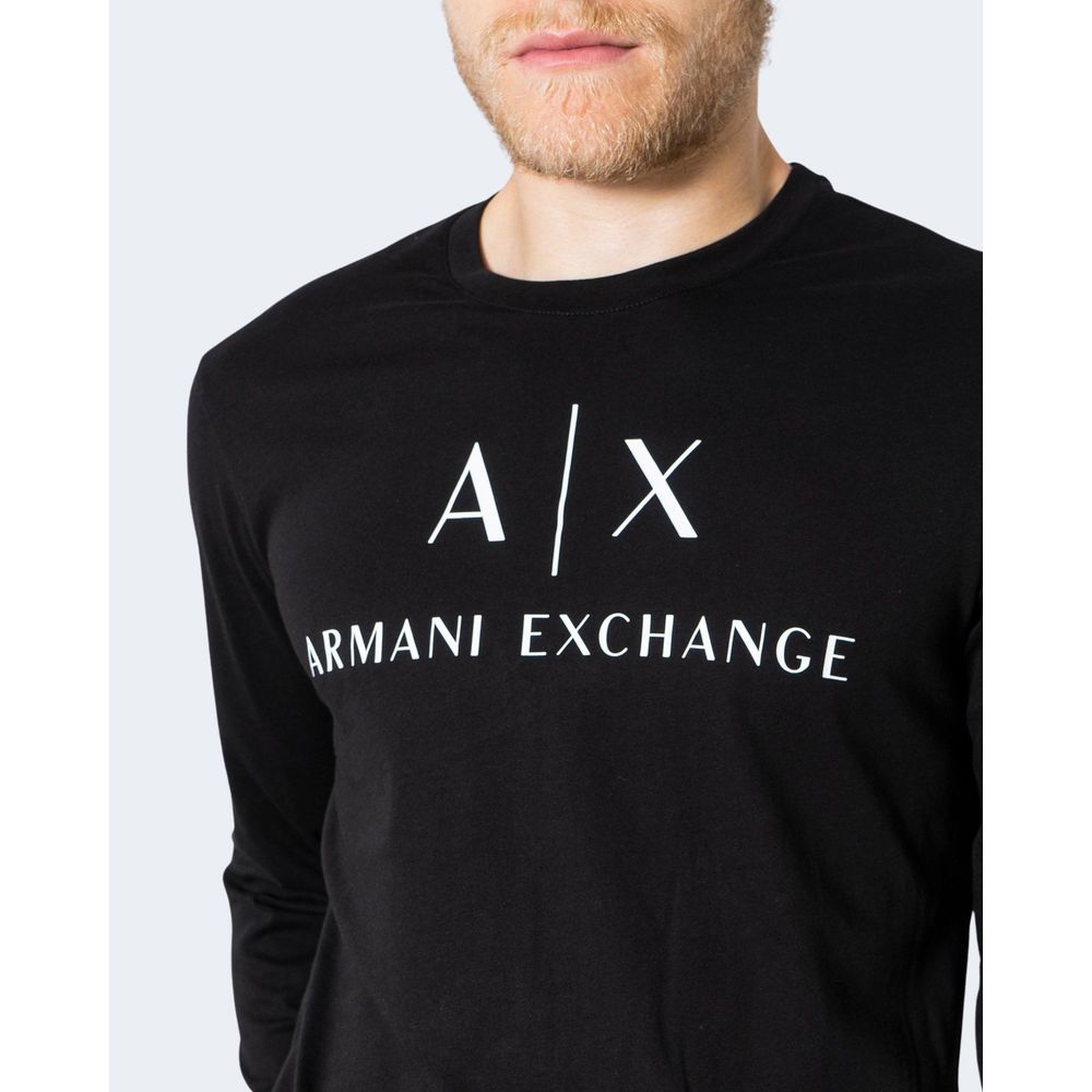 Armani Exchange - Mânecă lungă din bumbac negru