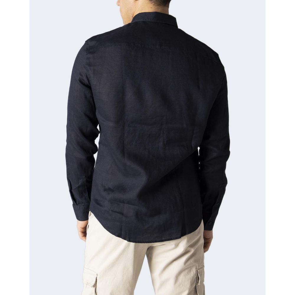 Cămașă albastră de in Armani Exchange