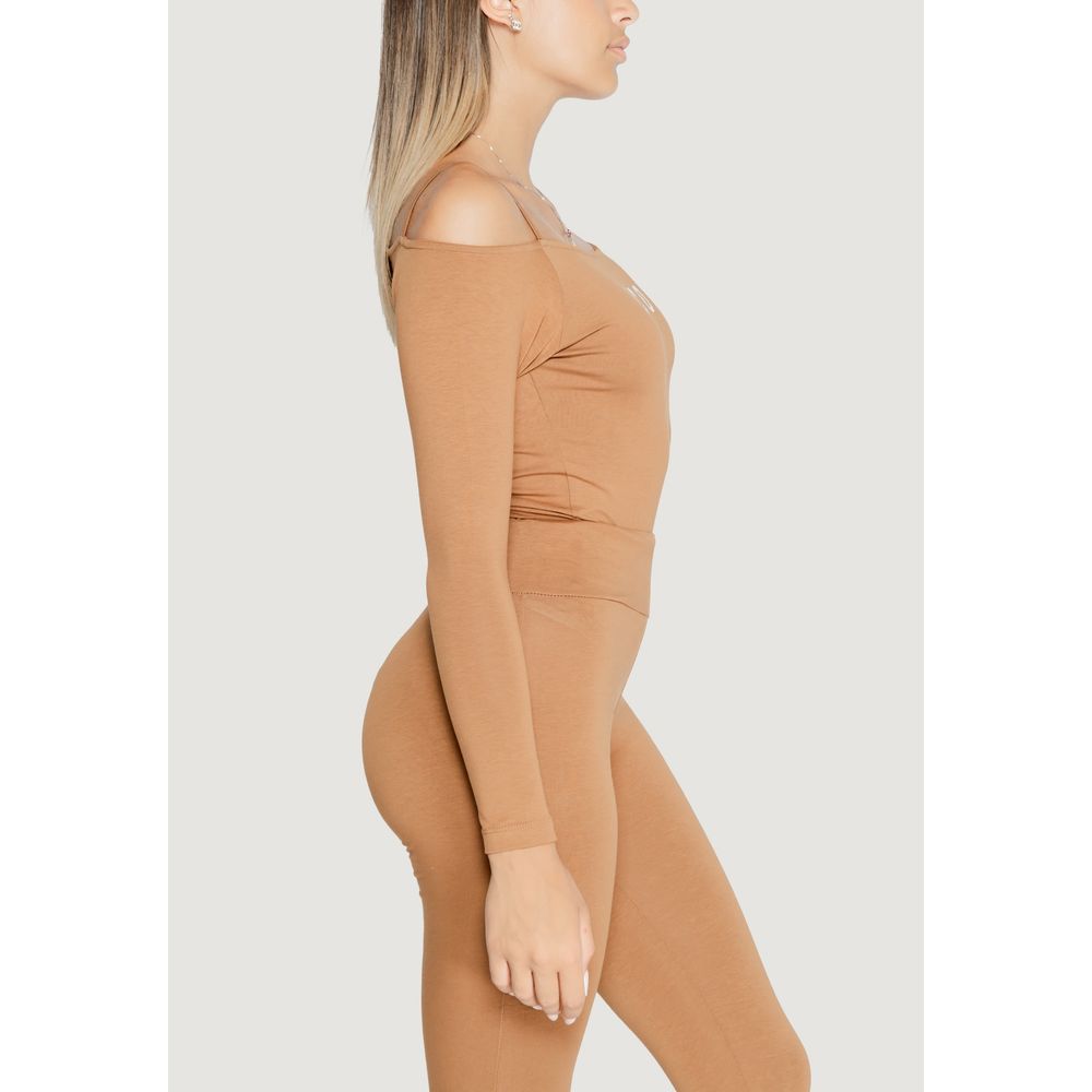 Body din bumbac maro cu iconă