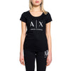 Tricou negru din bumbac Armani Exchange