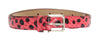 Dolce & Gabbana Pink Polka Snakeskin Silver Buckle Belt