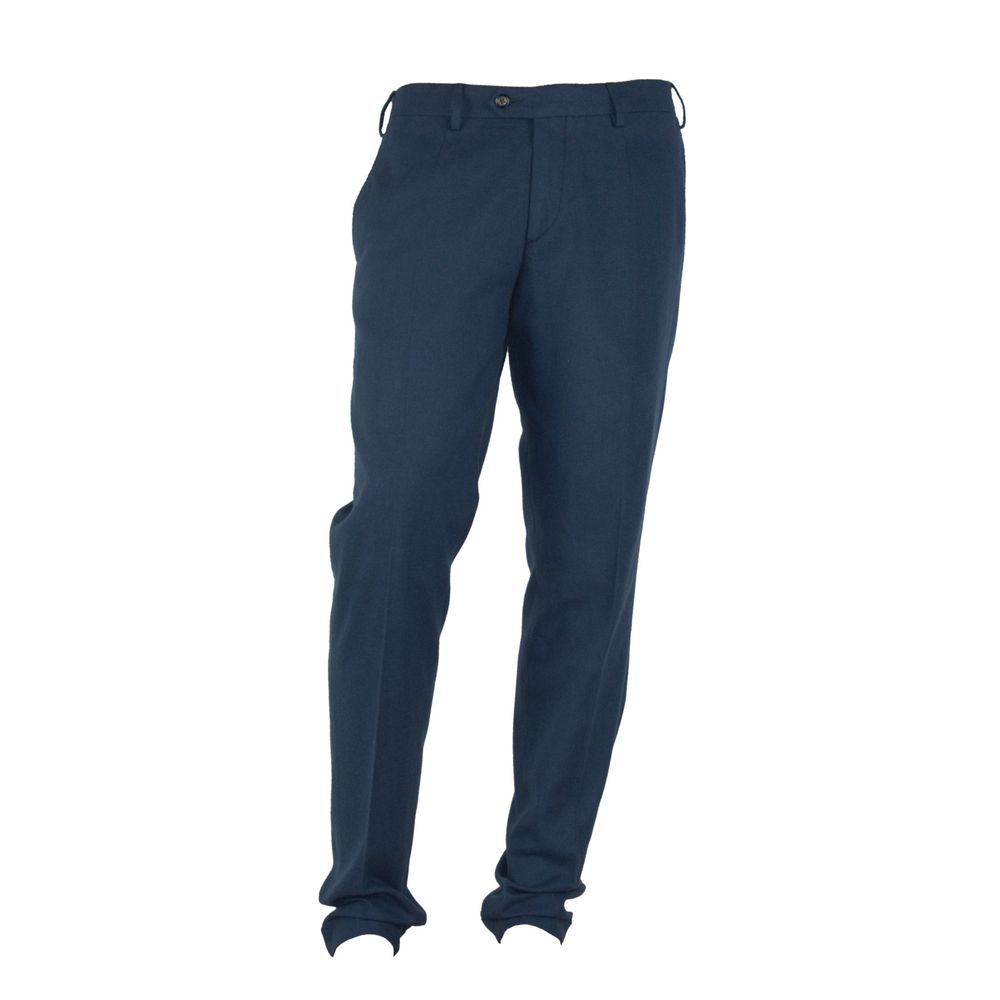 Pantaloni bărbătești albaștri din bumbac, fabricați în Italia