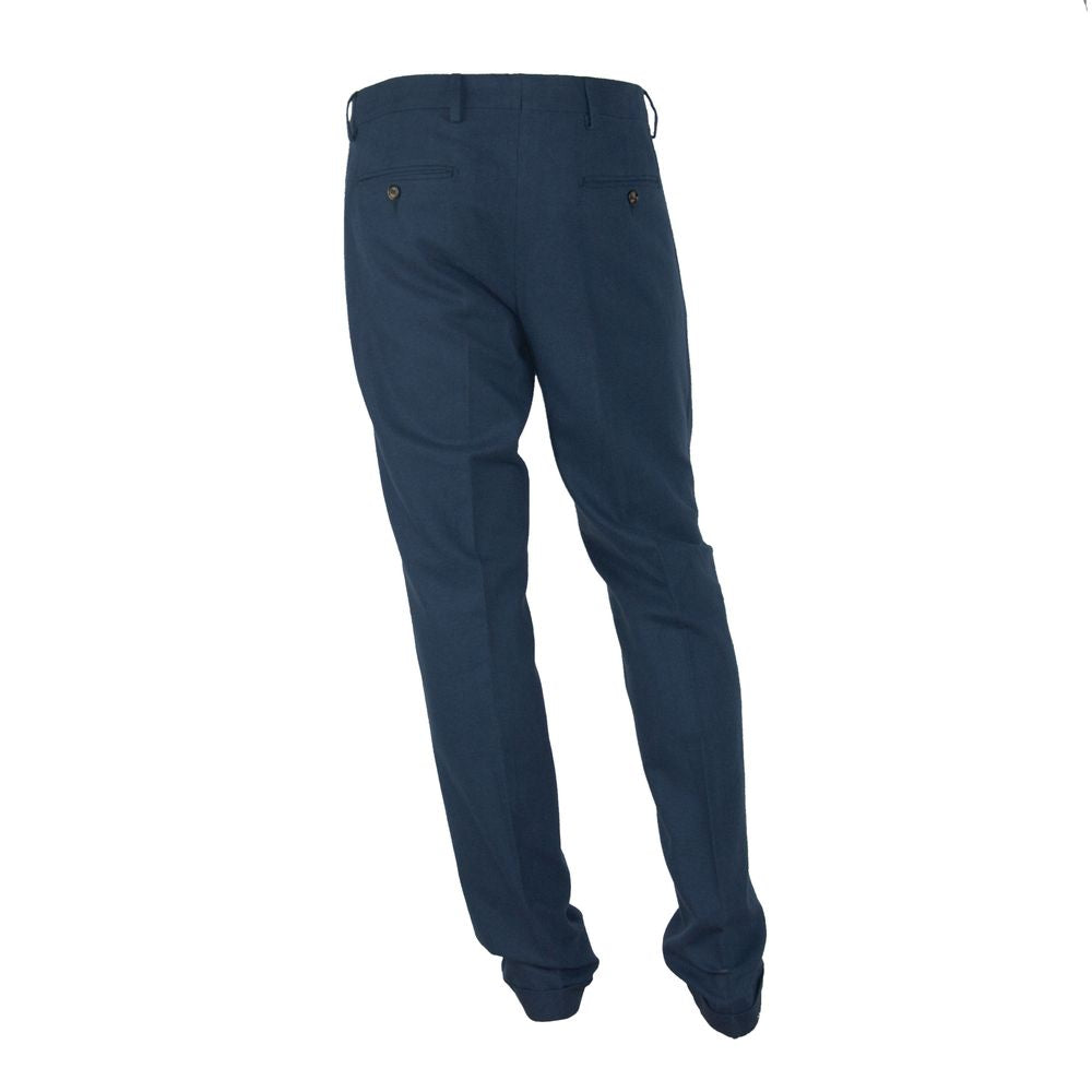 Pantaloni bărbătești albaștri din bumbac, fabricați în Italia