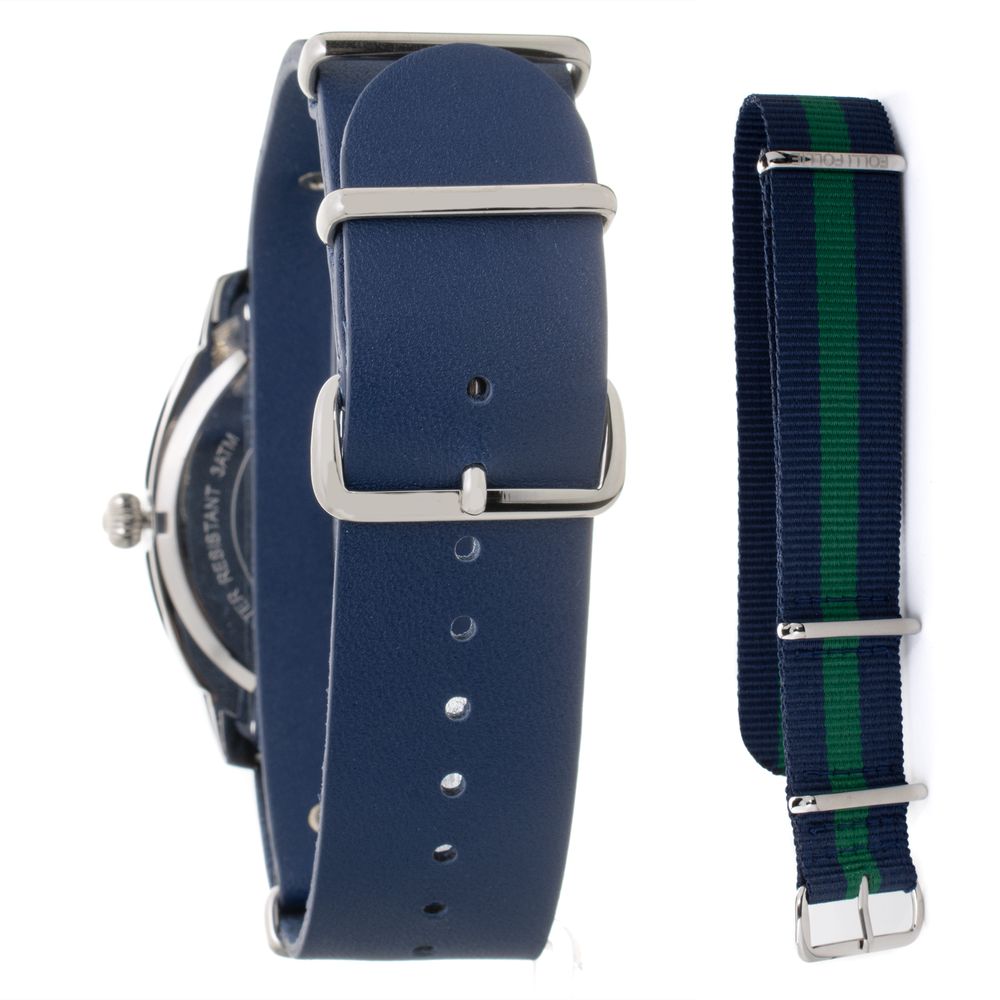 Folli Follie Blue Leather Dress Watch