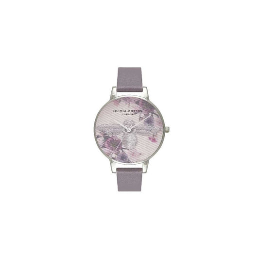 Olivia Burton Gray Artificial Leather Dress Watch