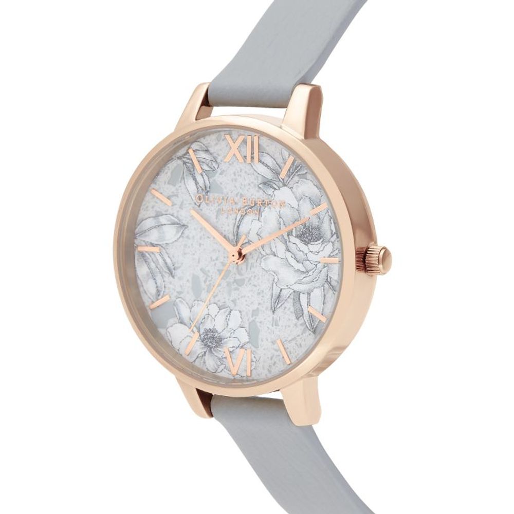 Ceas Olivia Burton din piele artificială gri