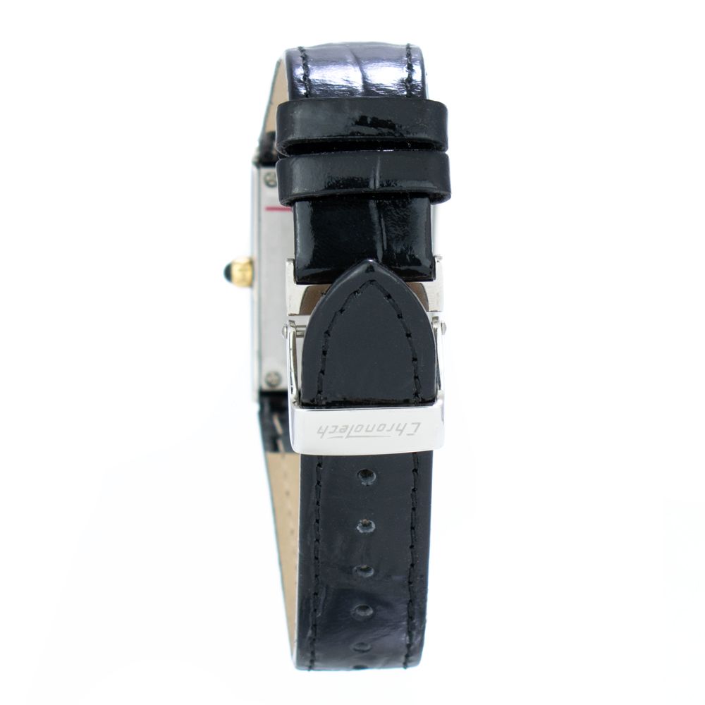 Chronotech Black Leather Dress Watch