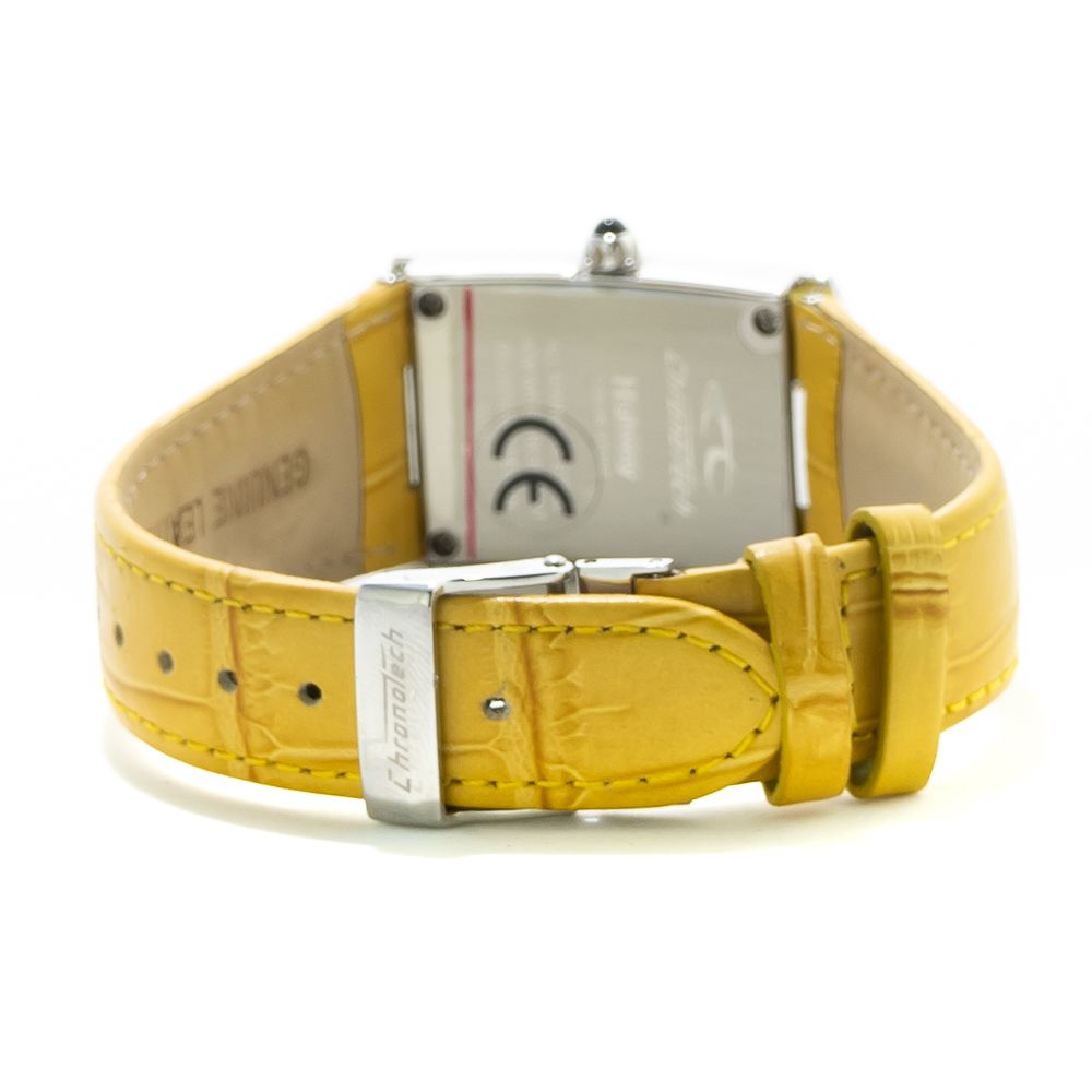 Chronotech Yellow Leather Dress Watch