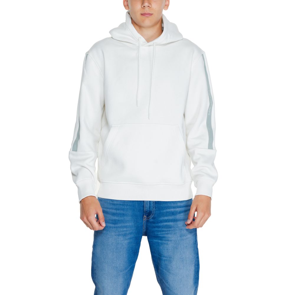 Hanorac Calvin Klein Jeans din bumbac crem