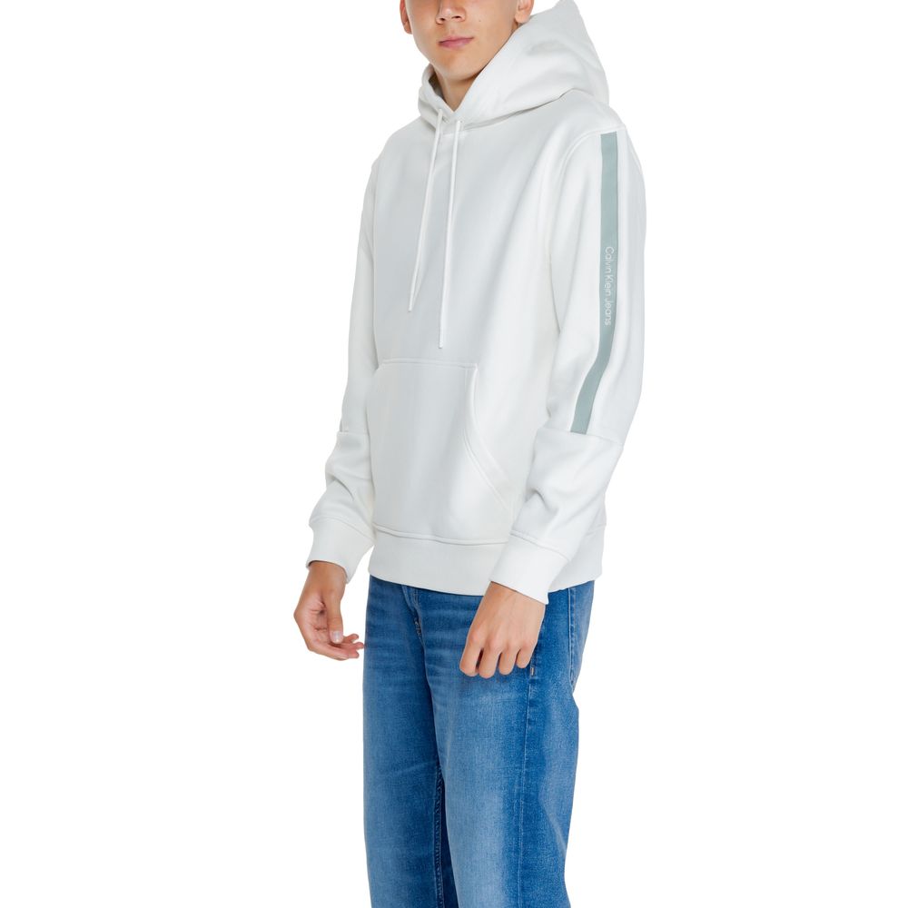 Hanorac Calvin Klein Jeans din bumbac crem