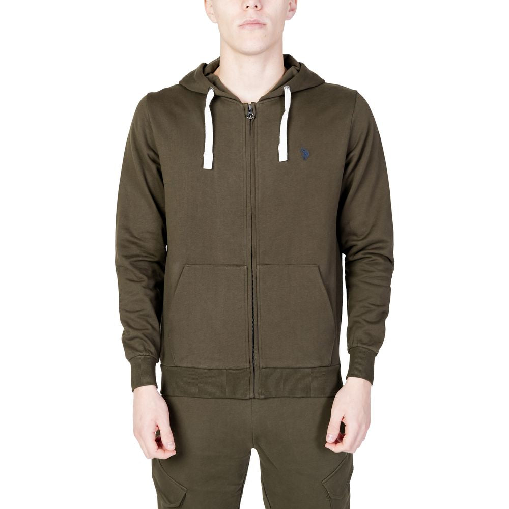 Hanorac verde din bumbac US POLO ASSN.