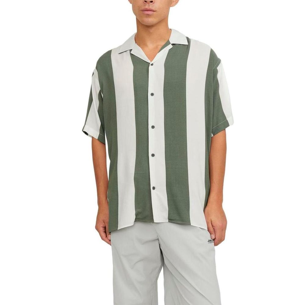 Tricou Jack Jones Green Viscose Shorts cu mânecă scurtă