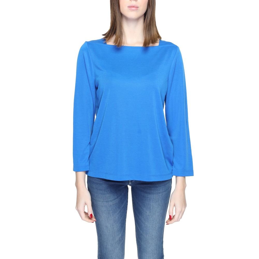 Tricou Street One albastru cu mânecă lungă din modal
