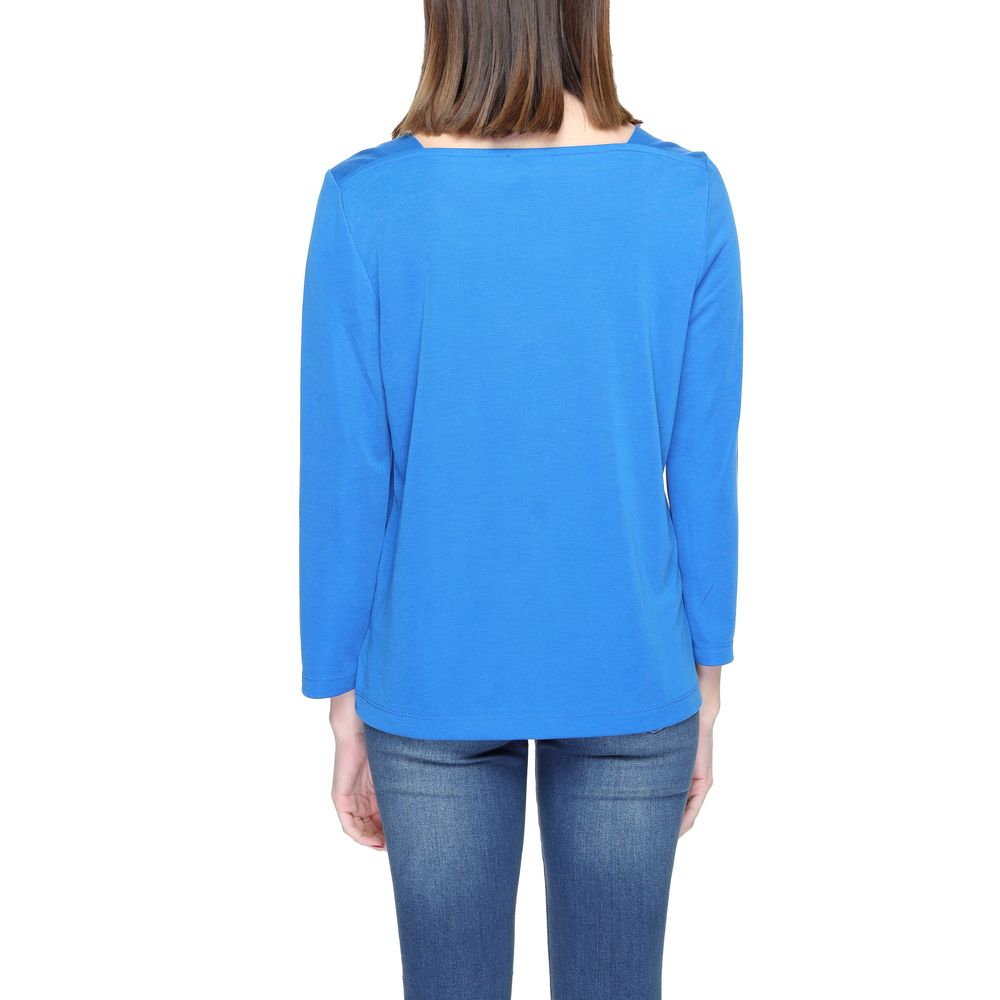 Tricou Street One albastru cu mânecă lungă din modal