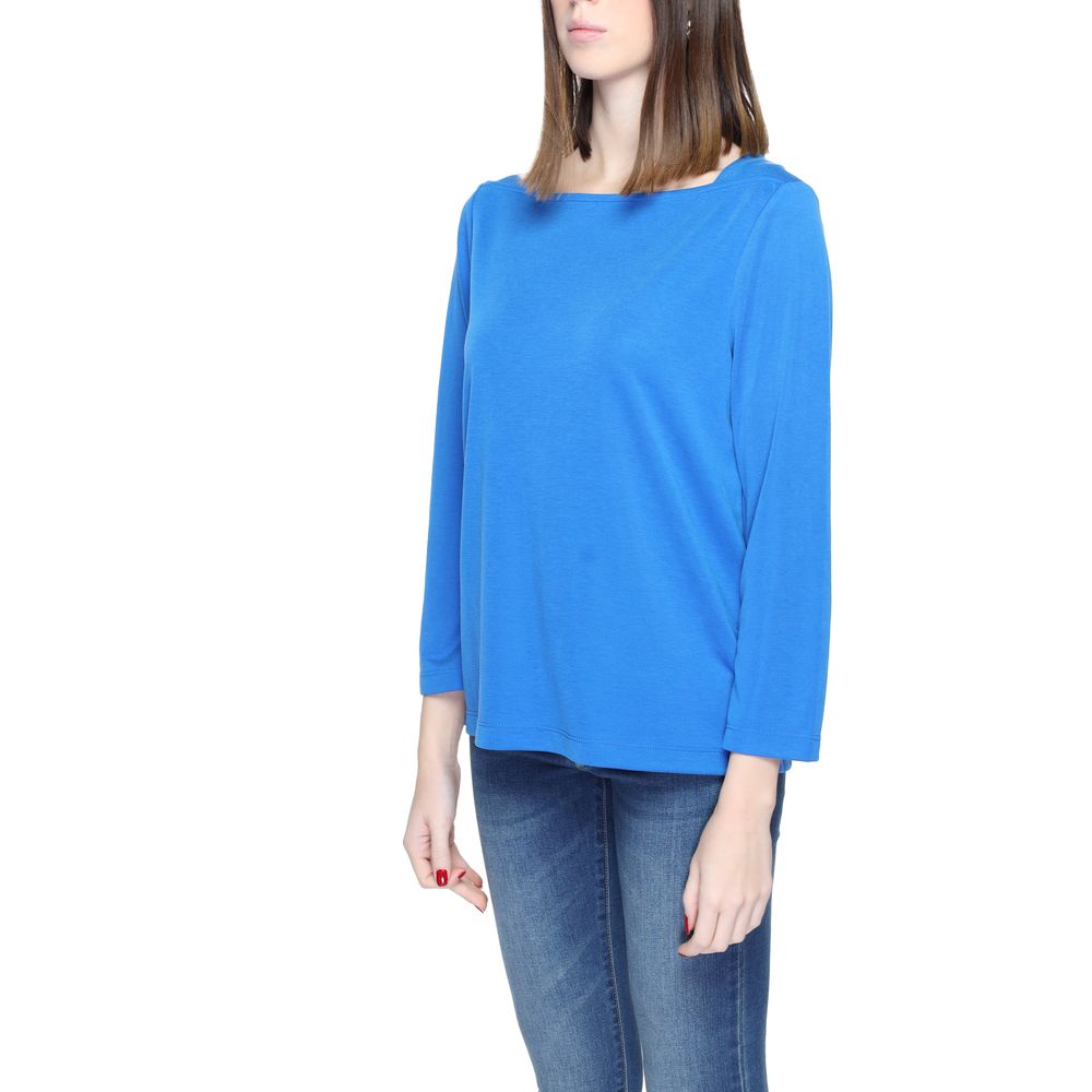Tricou Street One albastru cu mânecă lungă din modal