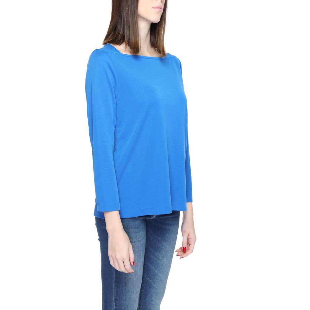 Tricou Street One albastru cu mânecă lungă din modal
