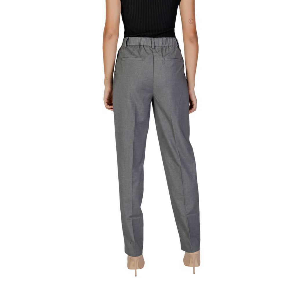 Pantaloni din poliester gri Vila Clothes