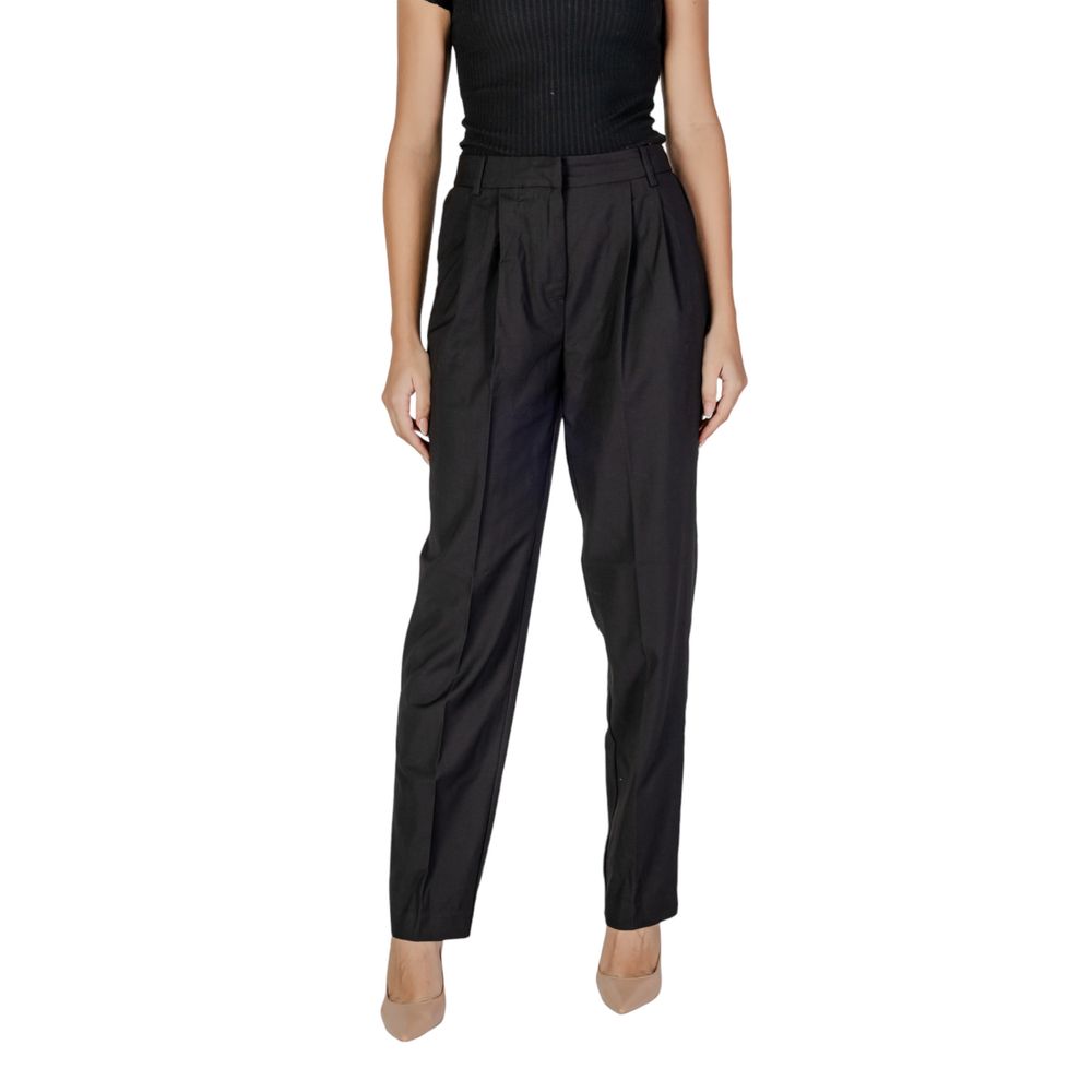 Pantaloni negri din poliester Vila Clothes