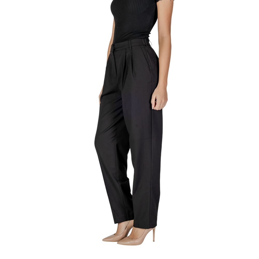 Pantaloni negri din poliester Vila Clothes