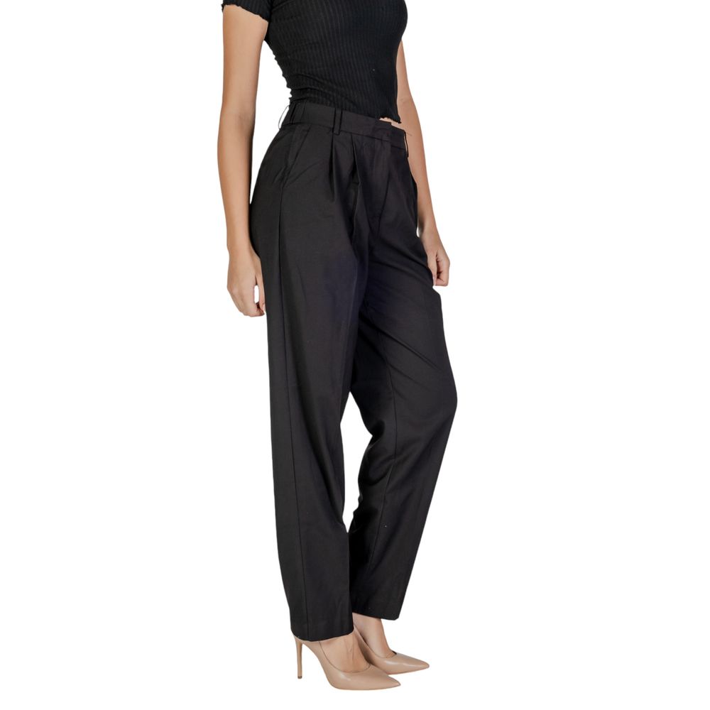 Pantaloni negri din poliester Vila Clothes