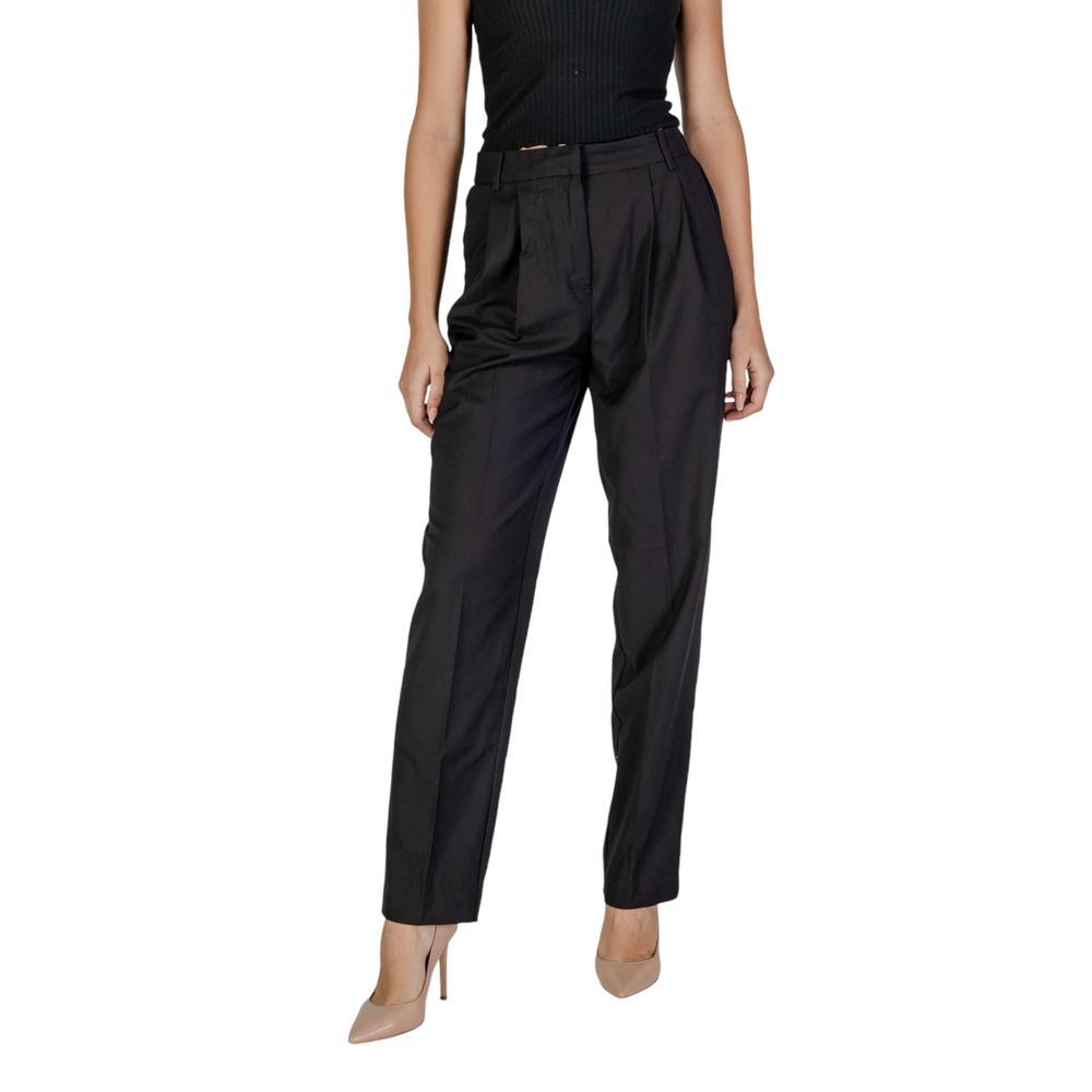 Pantaloni negri din poliester Vila Clothes