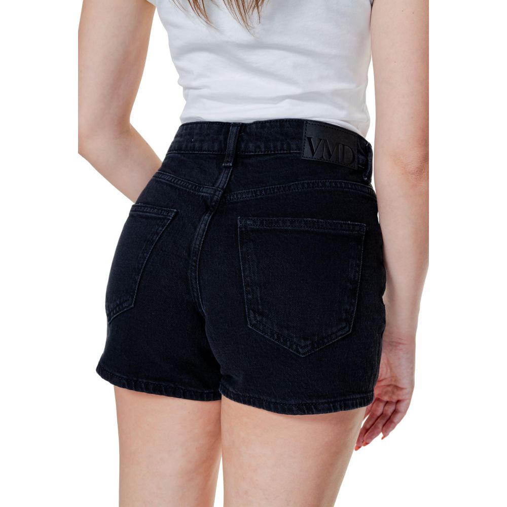 Pantaloni scurți negri din bumbac Vero Moda
