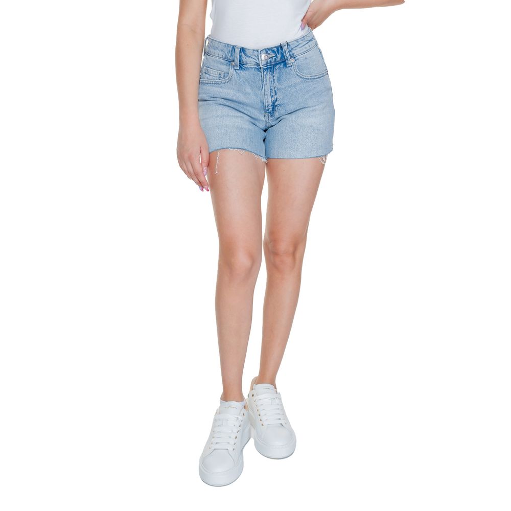Pantaloni scurți din bumbac albastru deschis Vero Moda