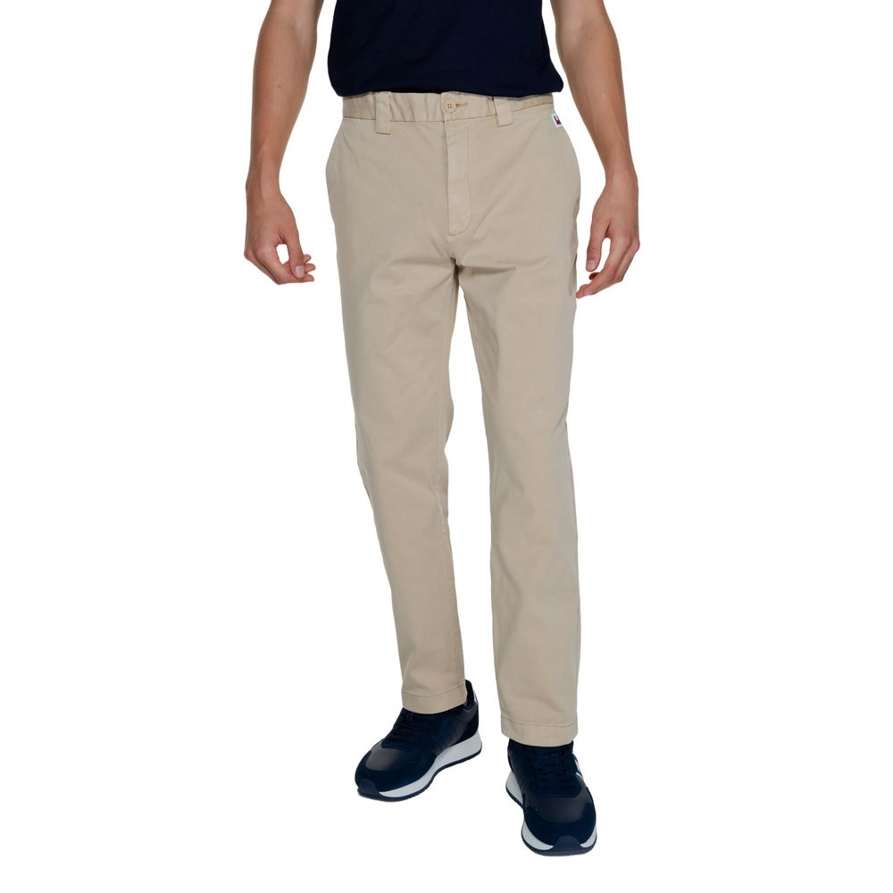 Pantaloni Tommy Hilfiger Jeans din bumbac reciclat aurii