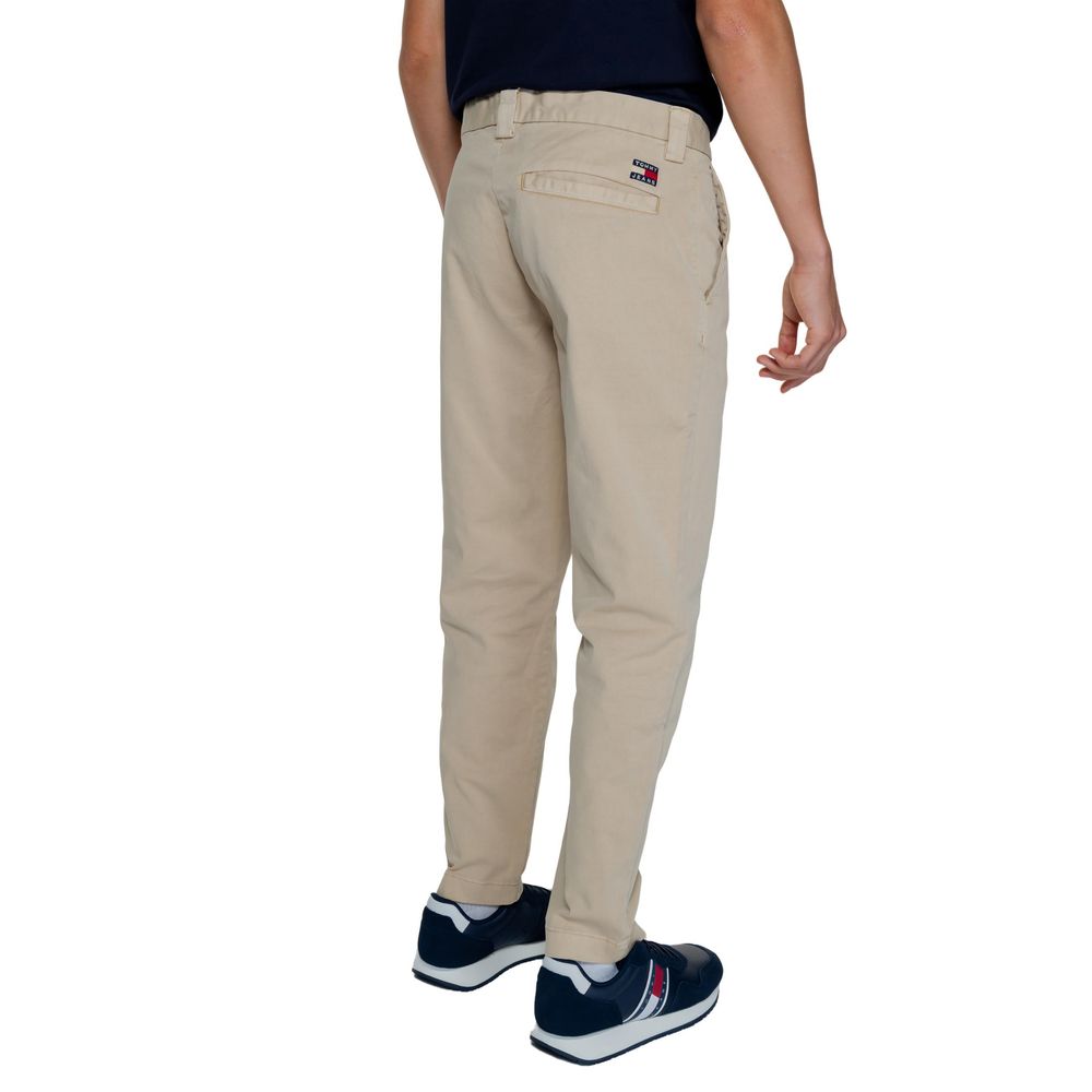 Pantaloni Tommy Hilfiger Jeans din bumbac reciclat aurii